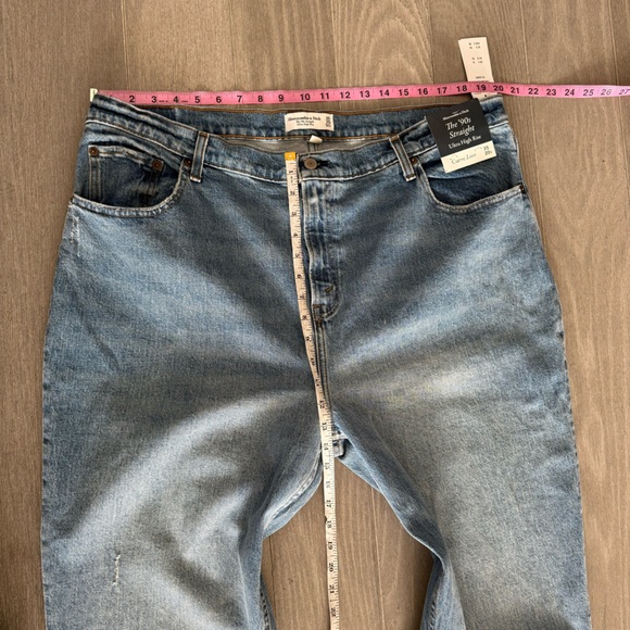 Abercrombie & Fitch The '90s Straight Ultra High Rise Curve Love Jeans 35 20 S - Picture 15 of 16